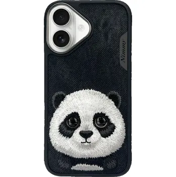 Náhradní kryt pro mobilní telefon Kryt Nimmy Case Big Eyed Pet 2.0 Panda iPhone 16 Black