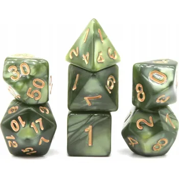 Příslušenství k deskovým hrám GREEN GREEN GRASS OF HOME SADA 7 JADEITOVÝCH KOSTEK RPG