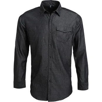 Premier Workwear Pánská džínová košile PR222 Black Denim L