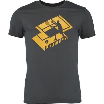 Pánské tričko Lotto TENNIS CLUB II TEE 2XL Tmavě šedá, Žlutá