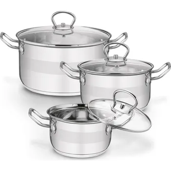 Sada nádobí Sada 3 nerezových hrnců s poklicemi KONIGHOFFER ARIANE (6 ks)