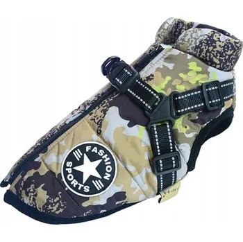 Obleček pro psa BUNDA OBLEČEK PRO PSA VESTA TEPLÁ ZIMNÍ MASKÁČOVÝ SE POSTROJI XL