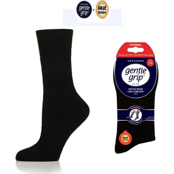 Dámské ponožky Dámské THERMAL ponožky GENTLE GRIP HEAT HOLDERS, volný lem SOLTG721 vel. 37-42, černé 37-42 Černá
