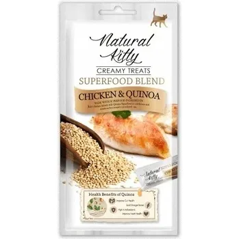 Krmivo pro kočku Natural Kitty Kuřecí omáčka s quinoou - krémová pochoutka pro kočky, kuře a quinoa, 4 x 12 g