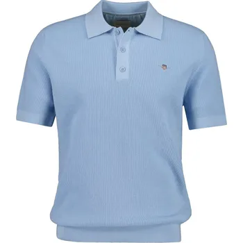 Pánský svetr SVETR GANT MICRO TEXTURED COTTON SS POLO FRESH BLUE