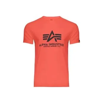 Pánské tričko Alpha Industries T-Shirt AI.100501-711-S Červená Basic Fit 3XL