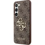 Guess PU 4G Metal Logo zadní kryt pro Samsung Galaxy S23 Brown