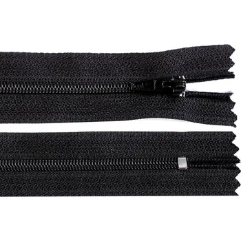 Zip Spirálový zip No 3 délka 18 cm autolock, malé, 332 černá