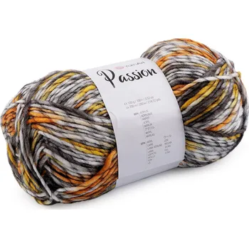 Příze Pletací příze Passion 100 g, střední, 3 (1251) oranžová