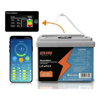 Záložní baterie Baterie LiFePO4 12,8V 70Ah LEXTON LXLFP70 s BMS