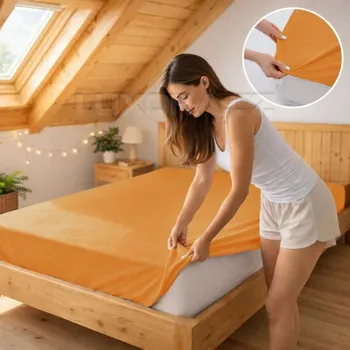 Prostěradlo Prostěradlo jersey pomerančová 44 - 90 x 200 cm jednolůžko