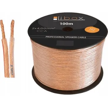 elektrický kabel Reproduktorový kabel CCA 2x4 ECa LB0048 LIBOX / 100 m