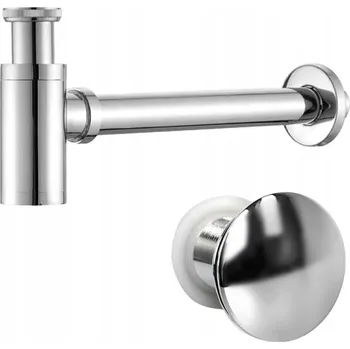 Sifon UMYVADLOVÝ SIFON KOVOVÝ MIKE-CH + ZÁTKA KLIK-KLAK CHROMOVÁ SADA