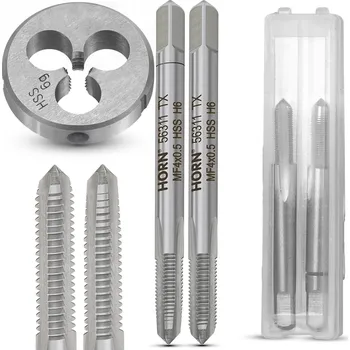 Závitořezný nástroj Závitníky a kruhová závitová čelist M4x0.5 Sada HSS ruční závitníky