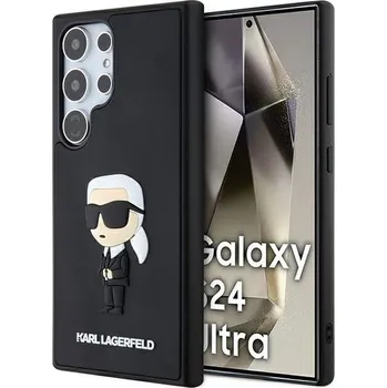 Náhradní kryt pro mobilní telefon Kryt Original Faceplate Case Karl Lagerfeld Klhcs24L3Drkink Samsung S24 Ultra (3D Rubber Ikonik Nft) Black