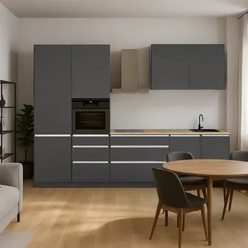 Kuchyňská linka Kuchyňská linka, 3,3 m, antracit matná/antracit, ASTI 330