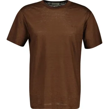 Pánské oblečení TRIČKO GANT LINEN SS T-SHIRT MAHOGANY BROWN