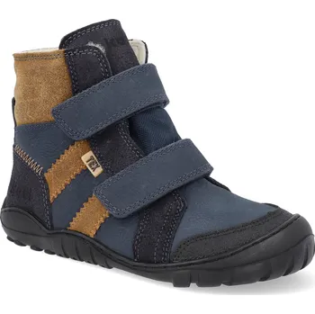 Dívčí zimní obuv Barefoot zimní boty Koel - Milo 2.0 Hydro WP Navy/cognac modré Velikost: 32