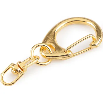 Kovová karabinka otočná 18x40 mm, střední, 2 žluté zlato