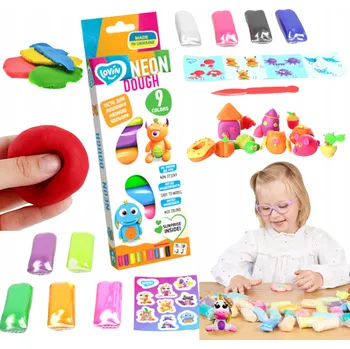 Modelovací hmota Plastelína, Modelovací Hmota Modelína sada neonové modelovací hmoty, 9 barev