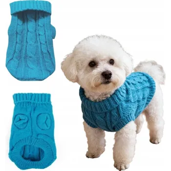 Obleček pro psa Obleček pro psa SVETR M 30 cm zimní oblečení TEPLÝ MĚKKÝ SVETR ROLÁK