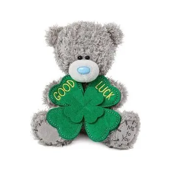 plyšák Miś - Good Luck z koniczynką 13cm