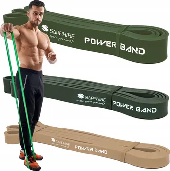 SADA 3 Odporových gum POWER BAND tréninkové popruhy na cvičení SAPPHIRE