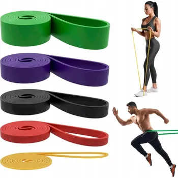 SADA 5 POSILOVACÍCH GUM POWER BAND SILNÁ ODPOROVÁ GUMA FITNESS KVALITA