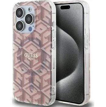 Náhradní kryt pro mobilní telefon Kryt Original Faceplate Case Guess Guhmp15Lhgcustgp iPhone 15 Pro Max (Compatible With Magsafe / Iml Gcube / Pink)
