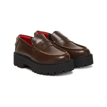 Pánské tenisky Loafersy Tommy Hilfiger Archive '01 Leather Loafer EN0EN03022 Hnědá 39