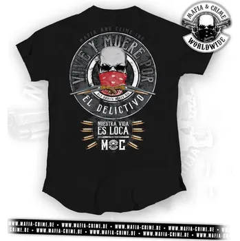 Pánské tričko Pánské triko Mafia & Crime Nuestra Vida Es Loca schwarz velikost: 5XL