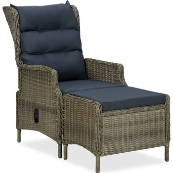 zahrada-XL Polohovatelné zahradní křeslo s podnožkou polyratan hnědé 313305