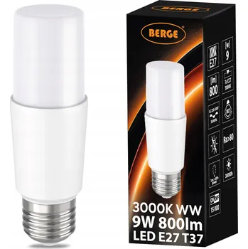 Žárovka LED žárovka E27 9W T37 800lm teplá bílá 24062