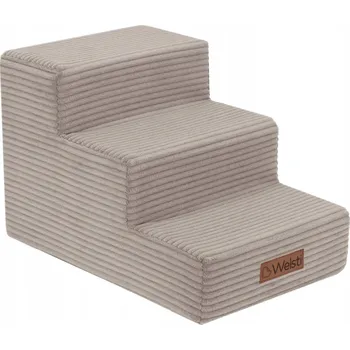 Schody a rampa pro psa Schůdky pro psa Welsti elegantní manšestr potah 30 cm 3 stupně