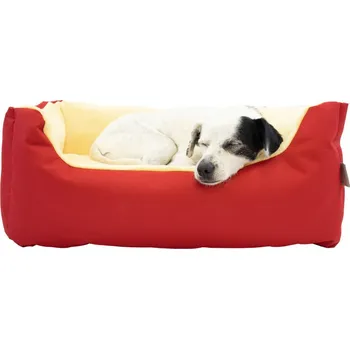 Pelíšek pro psa Samohýl Exclusive Rina pelech červený/žlutý 80 × 60 cm