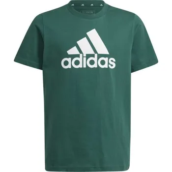 Dětská móda Juniorské tričko adidas ESSENTIALS BIG LOGO T-SHIRT 128 Tmavě zelená, Bílá