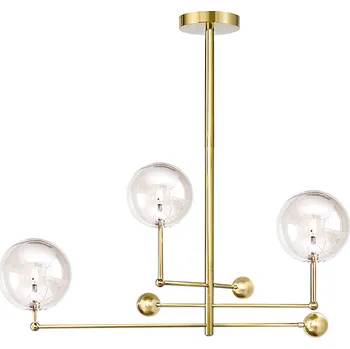 Toolight, Závěsná lampa skleněné koule 3 ks APP918-3CP, zlatá, OSW-03230