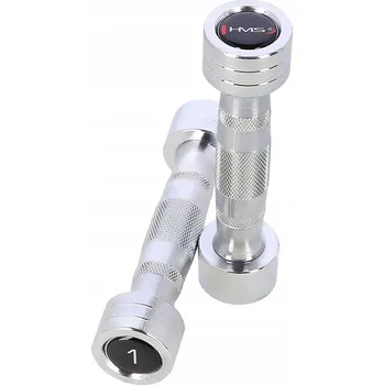 Chromované činky s pevnou hmotností HMS 2x 1 kg