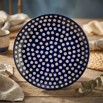 Talíř Mělký jídelní talíř Ceramika Artystyczna Bolesławiec 25 cm - dek. 70AX