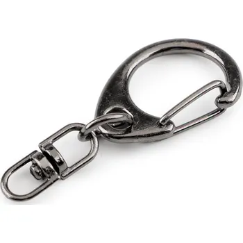 Kovová karabinka otočná 18x40 mm, střední, 3 nikl černý