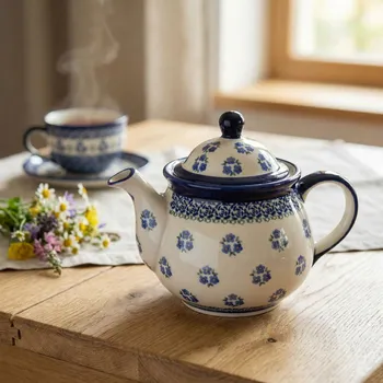 Konvice na čaj Čajová a kávová konvice Ceramika Bolesławiec 1,6 l – dek. 224A (druhá jakost)