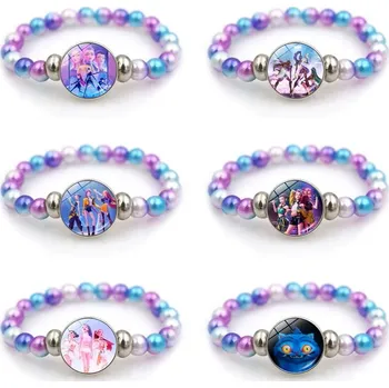 Náramek KPop Demon Hunters Huntrix pastelové barvy cca 6 cm