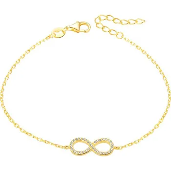 Náramek Pozlacený stříbrný náramek s krystaly AGB483/20-GOLD Beneto