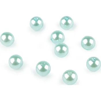 Plastové voskové korálky / perly Glance Ø10 mm, malé, F18 mentolová