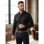 Luxusní pánská černá košile VS-PK1708, VELIKOST M , STŘIH KOŠILE SLIM FIT