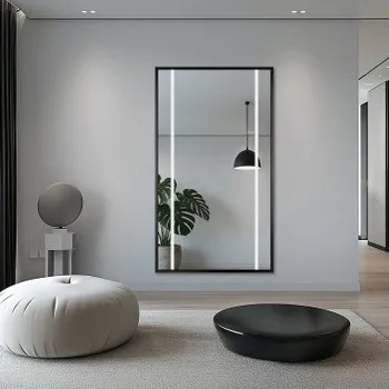 Zrcadlo Zrcadlo v černém rámu s osvětlením - 1503 LED II - výběr barvy rámu