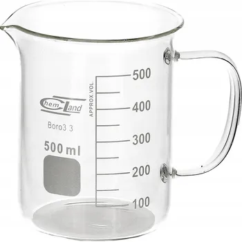 Sklenice Kádinka s uchem nízká Chemland sklo 500 ml