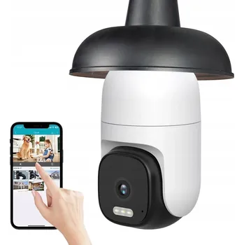 IP kamera ŽÁROVKOVÁ KAMERA E27 WIFI Otočná s nočním viděním, vzdáleným přístupem a alarmem 4MPX