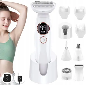 HOLICÍ STROJEK DEPILÁTOR NA TĚLO A OBLAST BIKIN NOHOU PODPAŽÍ VODĚODOLNÝ USB 600 mAh