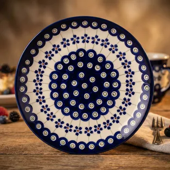 Talíř Dezertní talíř Keramika Bolesławiec 19,5 cm - dek. 166A (druhý druh)